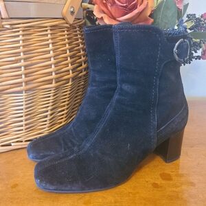 Aquatalia Black Suede Heeled Boots